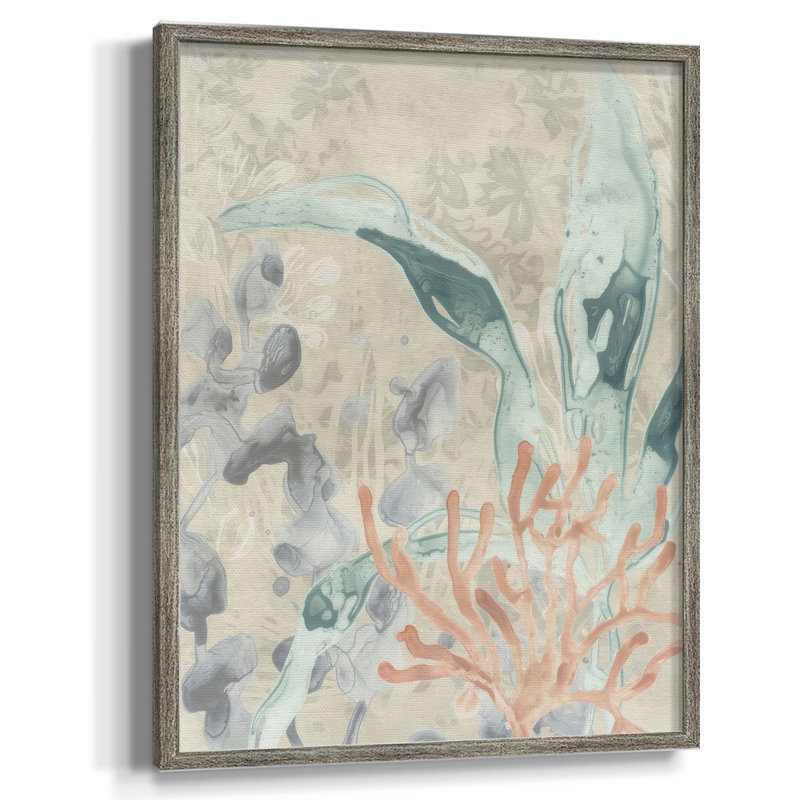 Impression encadrée Ocean Lace II - bois massif 2977169, H 15 po x l 12 po