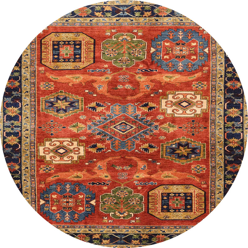 Abstract Indoor Rug, Round 6'