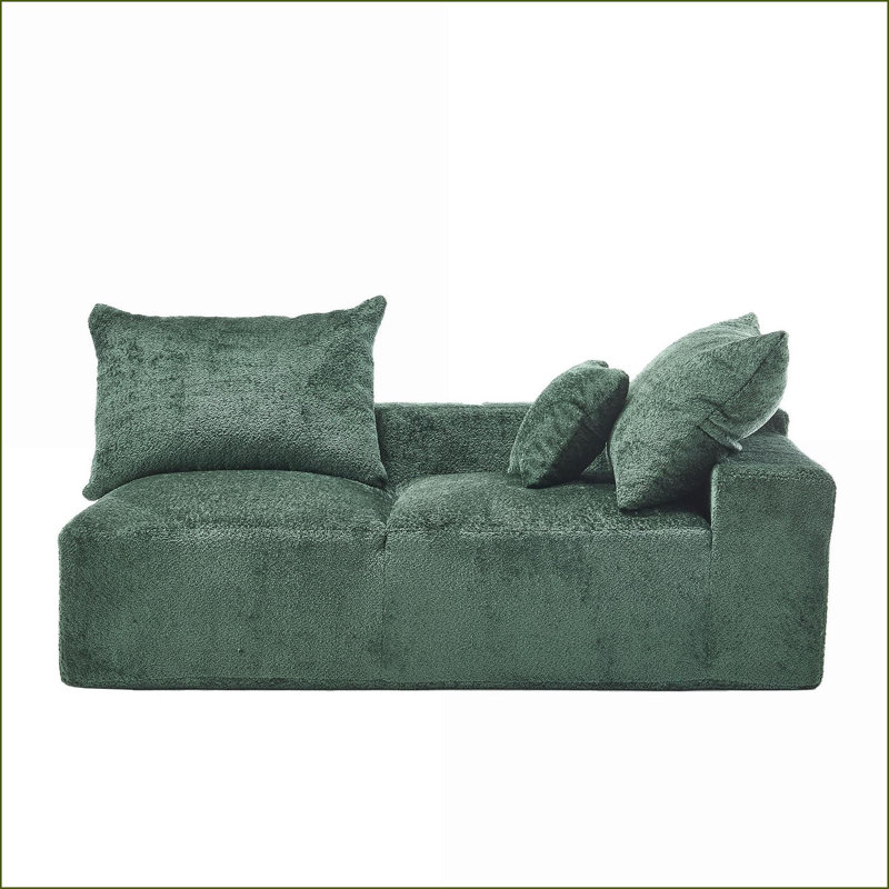 Canapés-lits en tissu de chenille pour 2 personnes, salon polyvalent / petits espaces, sans assemblage | Émeraude | Chenille