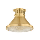 Highclere Flush Mount in Aged Brass and Off-White by Mark D. Sikes