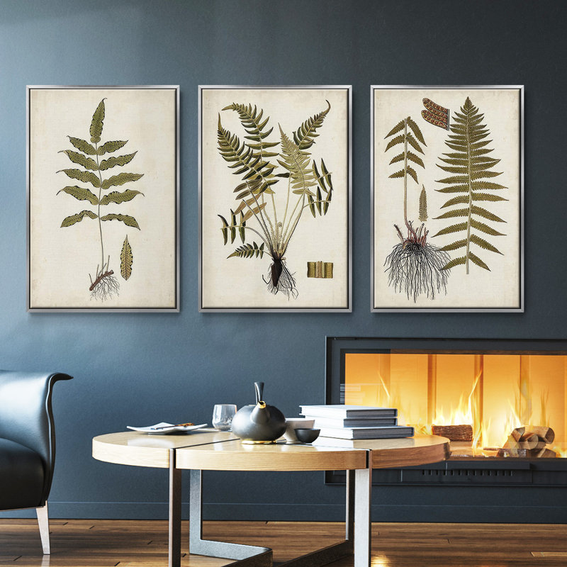 Ensemble de 3 pièces encadrées sur toile Crystal Barware VII, Cadre flottant argent, H 27 po x l 54 po
