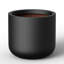Pot à fleurs / pot rond 14 po en béton noir mat (intérieur amélioré) avec trou de drainage pour l'intérieur et l'extérieur-459599656-459599665