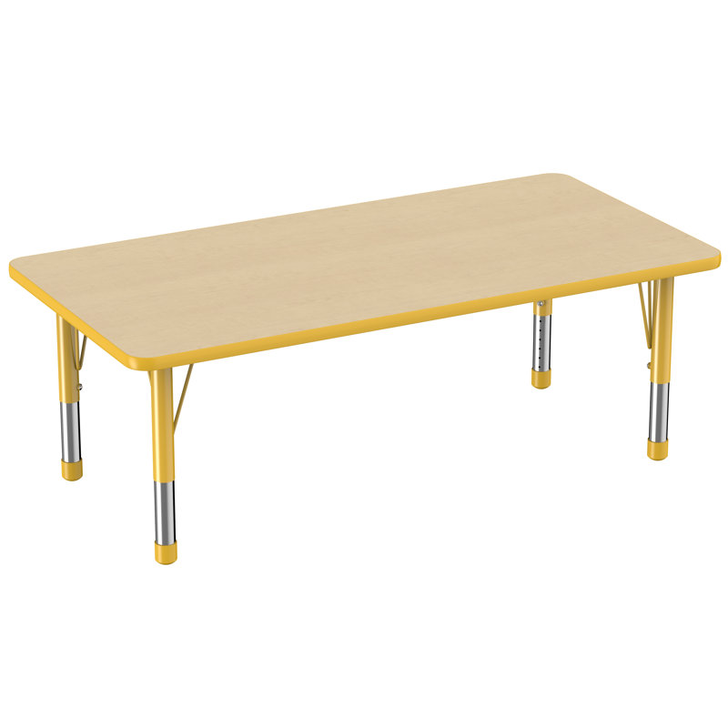 Table rectangulaire 60 "x 24", 60 po x 30 po, Jaune