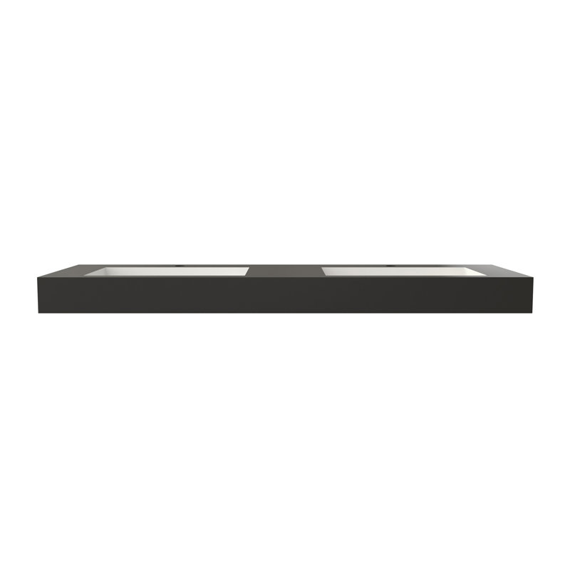 Stone Resin Solid Surface Bathroom Vanity Basin Sink, Matte Black
