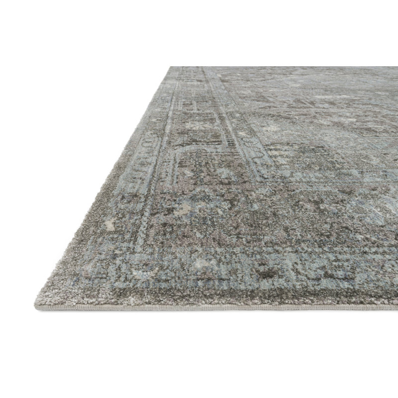 Tapis oriental pierre / bleu Riko, Rectangle 6 pi 7 po x 9 pi 2 po