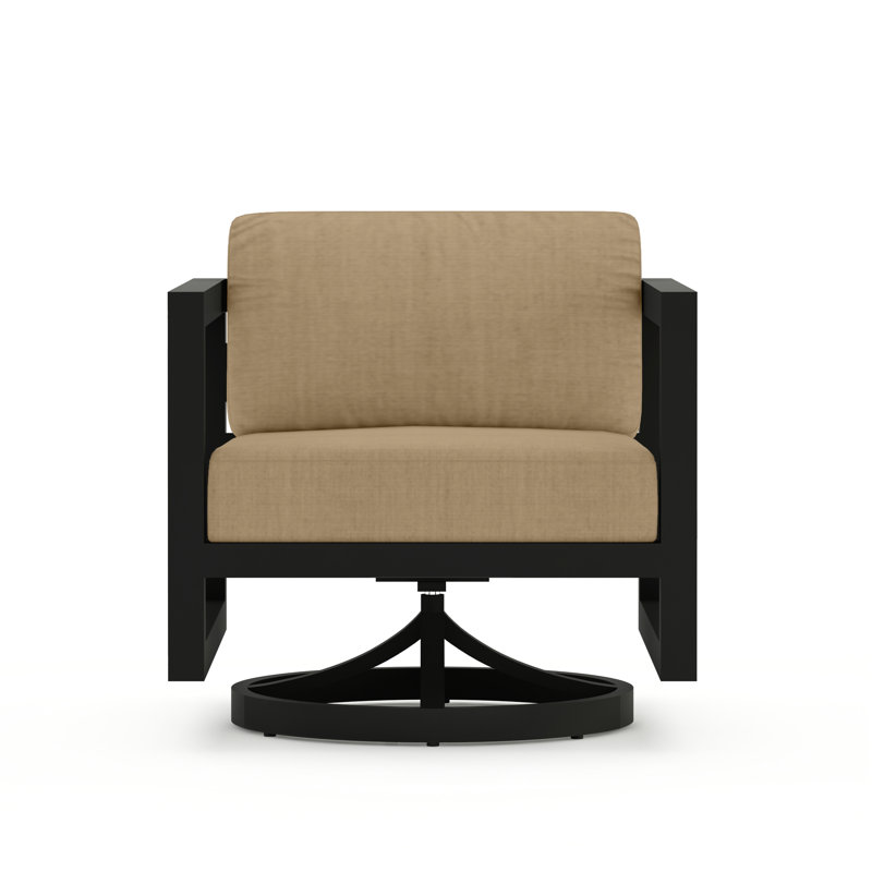 Avion Outdoor Rocker Chair, Canvas Heather Beige Sunbrella® Canvas, Black