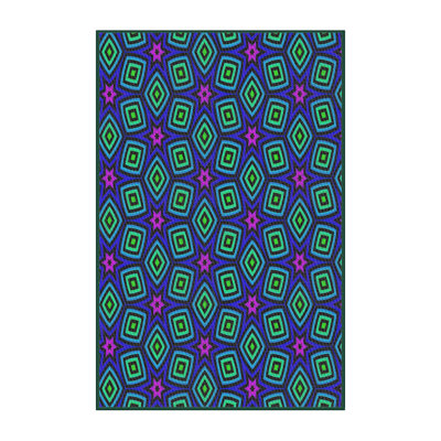 Tapis décoratif vert géométrique