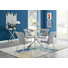 Tierra Glass and Chrome Metal Round Dining Table with 4 Luxury Velvet Dining Chairs