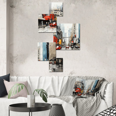 The Last City Of The Future III - Science Fiction Square Wall Art Set Of 5