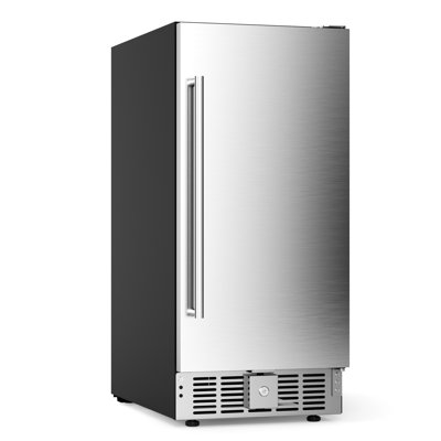 COWSAR 15 Inch Beverage Refrigerator, Under Counter Drink Fridge with Stainless Steel Door, Built-in & Freestanding Beverage Cooler for Beer Wine Soda, Outdoor Refrigerator for Patio Home Kitchen
