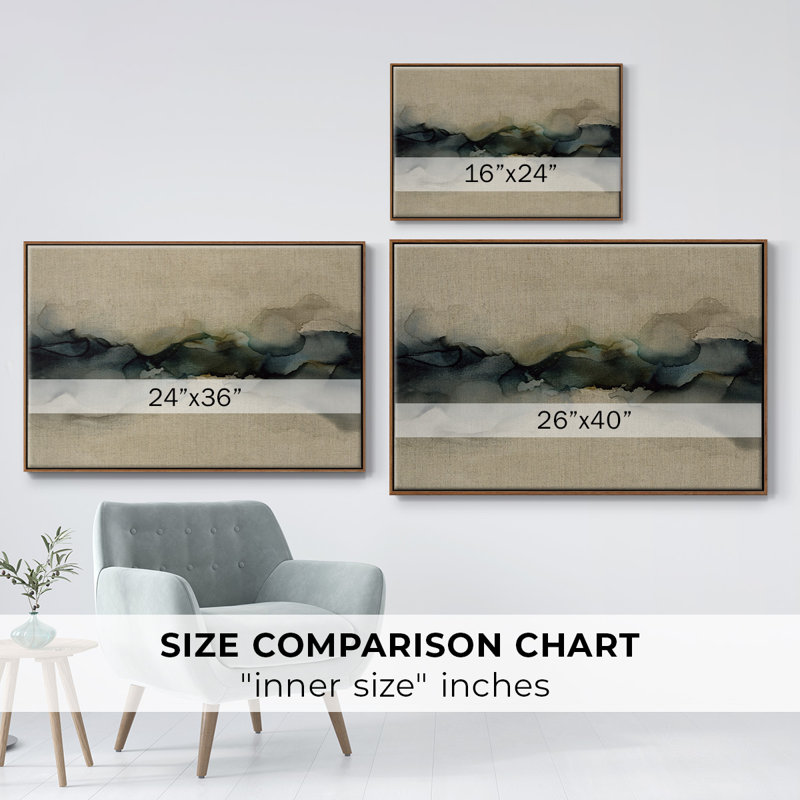 " Ocean Streams ", Walnut Floater Framed Canvas, 25" H x 37" W x 2" D