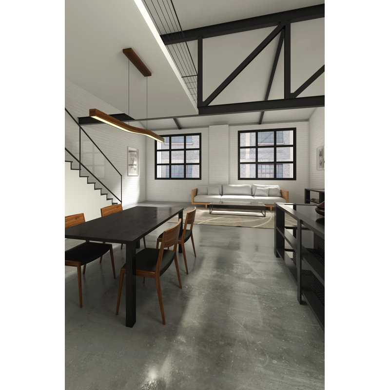 Camur 1 - Light LED Pendant, Dark Stained Walnut