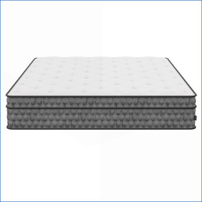 Mattresses 11\" Medium Cool Gel Memory Foam Hybrid Euro-Top, Greenguard Gold, Made in USA (Twin) | Foam+Spring | Off-White