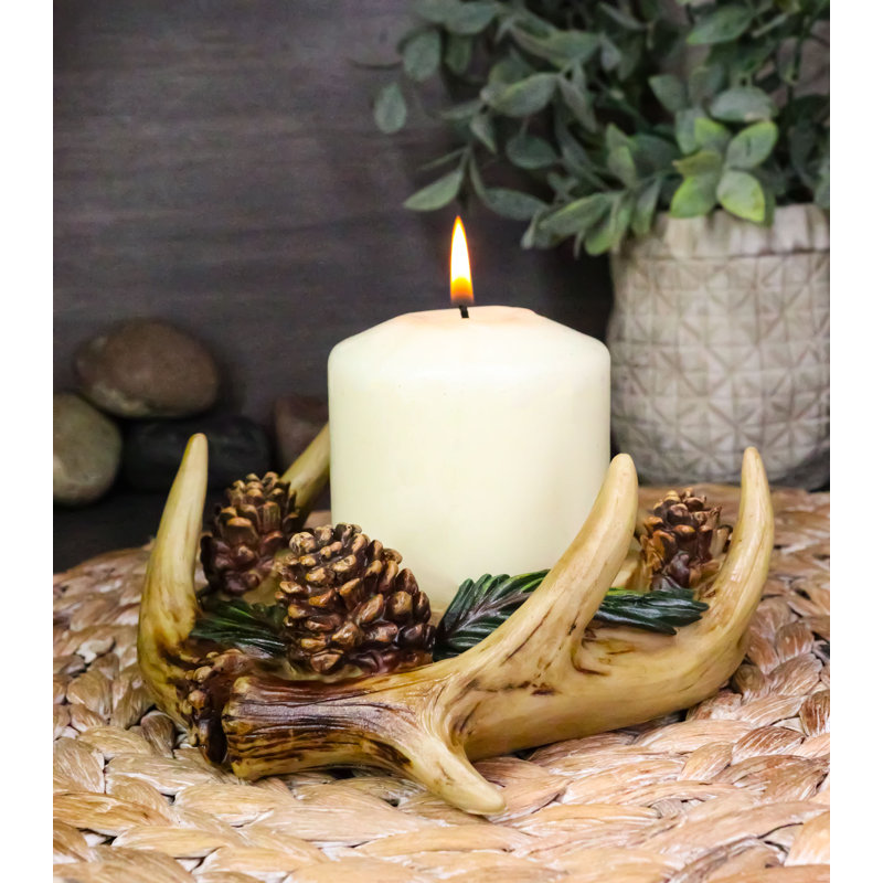 Porte-bougie en bois de cerf Antler