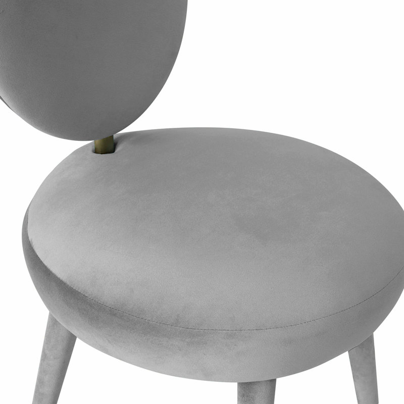 Kylie Velvet King Louis Back Side Chair, Light Grey Velvet