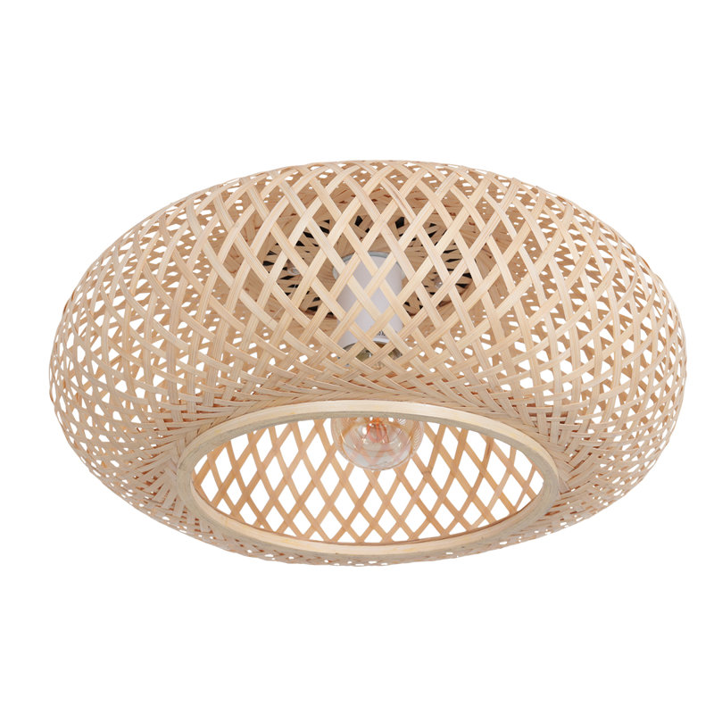 Ludvik Rattan Flush Ceiling Lights, Beige