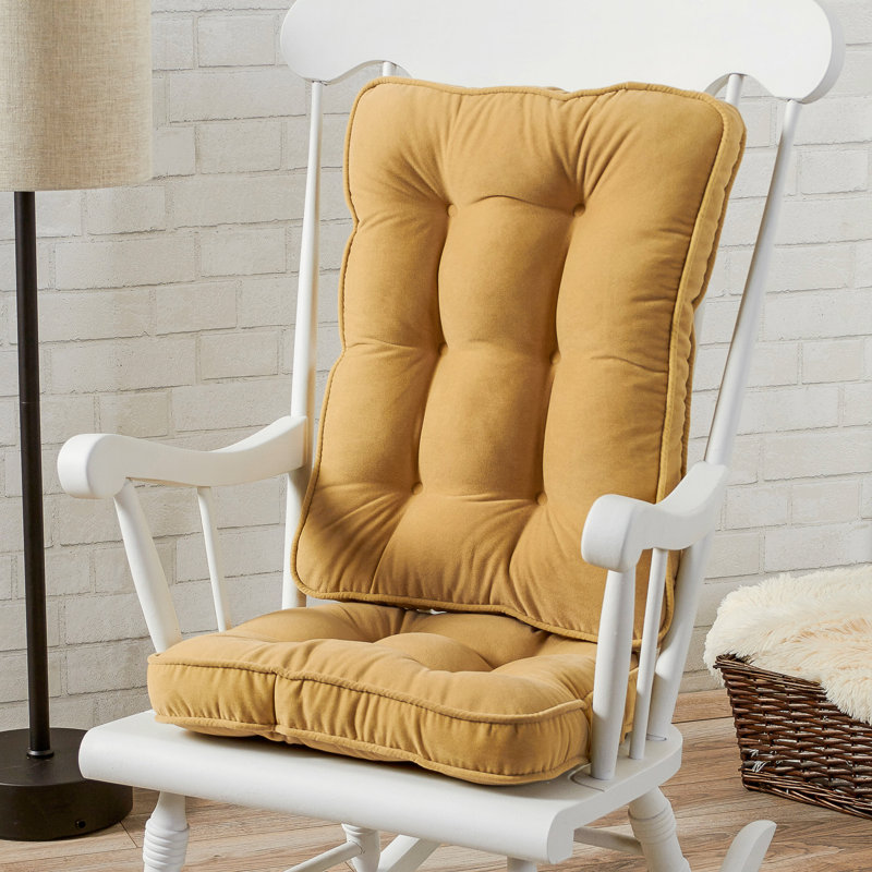 Ensemble de coussins de chaise berçante réversible en microfibre, L 22 po x P 17 po, Crème