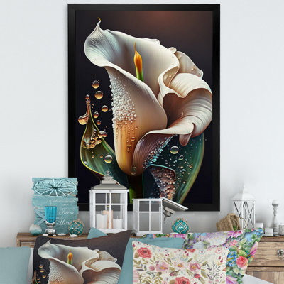 Gren And White Calla Lily Flower II - Lily Wall Art