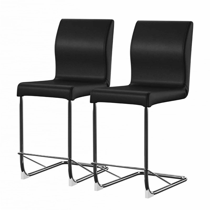 Ensemble de 2 chaises rembourrées en similicuir à hauteur de comptoir