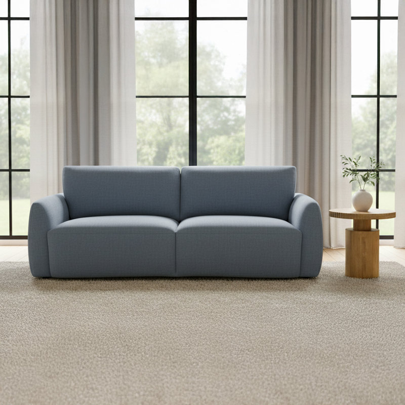Callie Sofa 91 in. Flecked Oat, Blue, 35.4" H x 91" W x 39.4" D