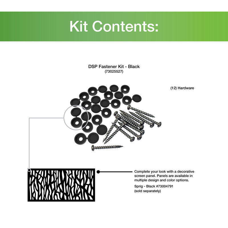 Black Stainless Steel Decorative Screen Panel Fastener Kit