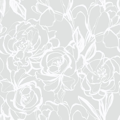 Floral Cluster 33' L x 20.5" W  Wallpaper Roll