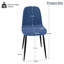 Chaises de salle à manger modernes en tricot bleu, pieds en fer, style contemporain pour la cuisine