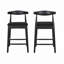 Ensemble de 2 tabourets de bar en bois massif avec repose-pieds-2130019104