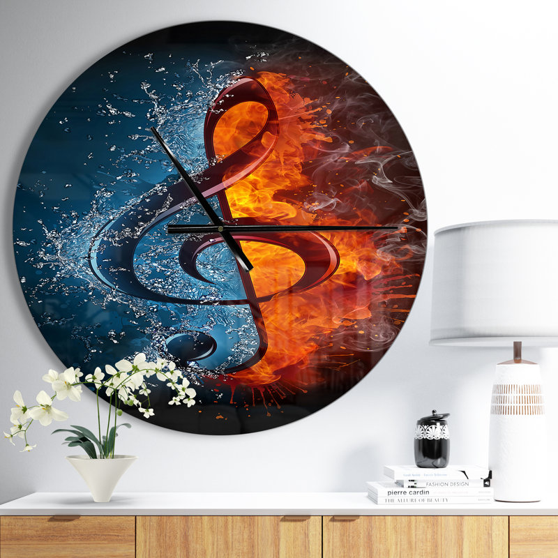Treble Clef - horloge murale moderne, Moyen