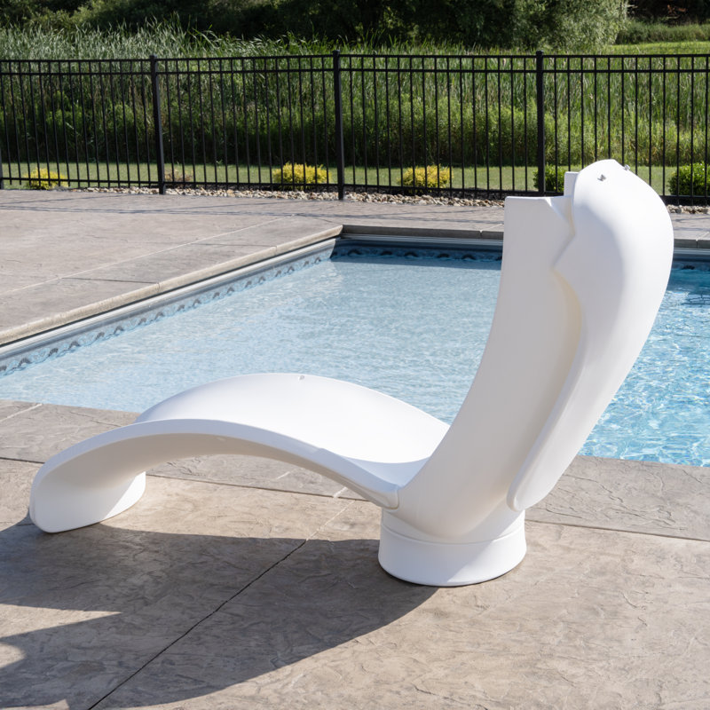 White Ergonomic Outdoor Lounger with Adjustable Shade