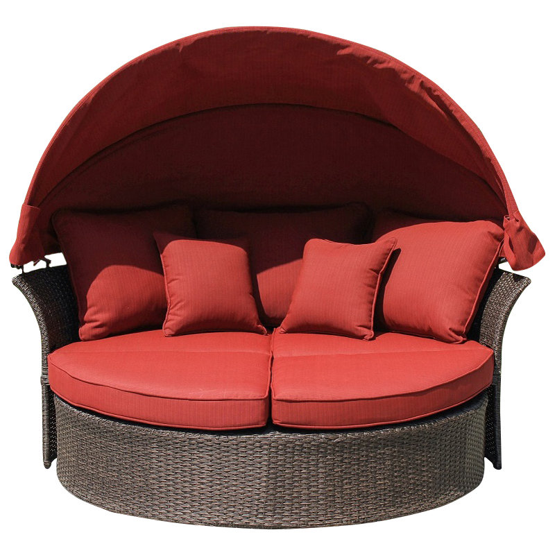 Lit de jour avec coussin Fortenerry, Brique nervuré
