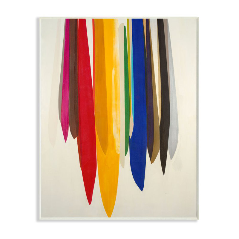 «Rainbow Ribbons Abstract Shape Design» par Third and Wall - reproduction d'art, Plaque murale, H 19 po x l 13 po