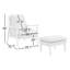 Fauteuil d'appoint en cuir véritable avec repose-pieds Caigan Abbyton