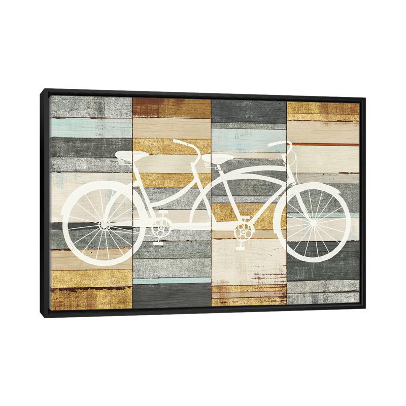 « beachscape series : tandem cruiser ii », reproduction d’impression sur toile, H 18 po x l 26 po x P 1,5 po, Pas de tapis