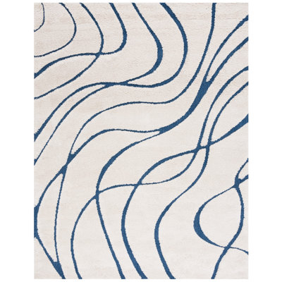Tapis crème / bleu Ashal