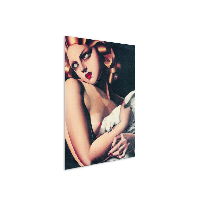 Woman with Dove 77.5cm H x 58cm W MetalArt Materic Aluminum Satin Effect, Frameless Panel, Lightweight Ready to Hang