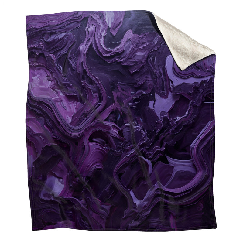 Couvertures mauves à tourbillons abstraits, L 60 po x H 80 po