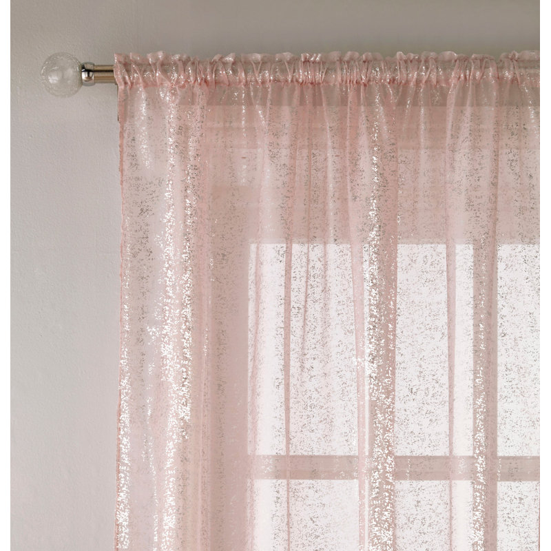 Resor Sheer Curtain Pair, 140cm Width x 137cm Drop, Blush