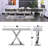 50" Grey Sofa Tables With Mirror X-Shape Metal Base