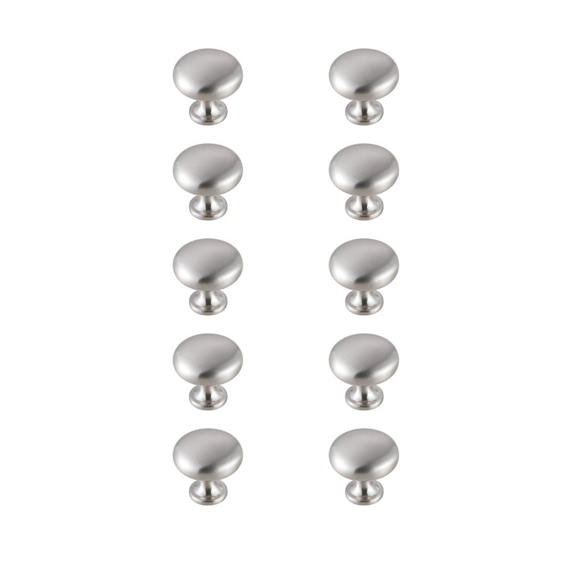 Poignée champignon 1,2 po de diamètre, Nickel brossé