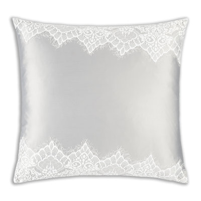 Lisa Lace Trim Poly Satin Throw Pillow