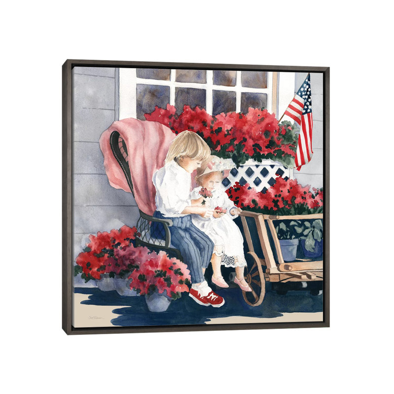 « 4th of July parade » par Carol Robinson, reproduction d’art, H 37 po x l 37 po x P 1,5 po, Pas de tapis