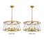 Lustre tambour rond en verre texturé à 5 lumières Laia Modern