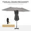 Brom 460 cm W X 270 cm D Rectangular Market Parasol with Crank Lift-615824519
