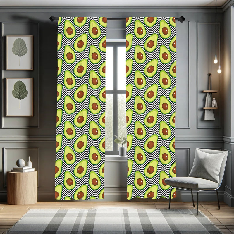 Avocado Semi-Sheer Rod Pocket Sliding Panel, 28" x 63"