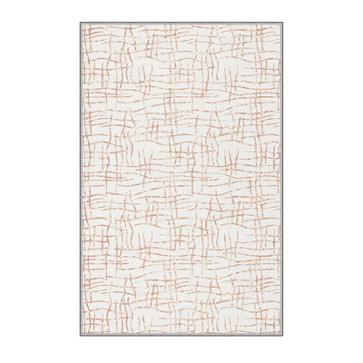 Premium Polyester Area Rug (5.2 x 7.5 ft), 100% Antibacterial, Non-Slip Underside, 0.3 in Pile Height | Machine Washable, 3D Digital Print, Durable Woven Carpet | Ideal for Living Room, Bedroom & Dining Spaces