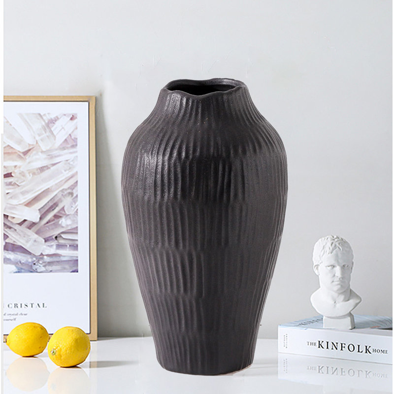 Ceramic Vase For Home Decor, Black