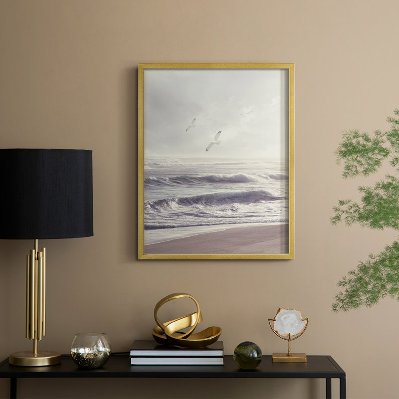 «Catching the Wind», reproduction encadrée - bois massif, H 30 po x l 24 po, Doré