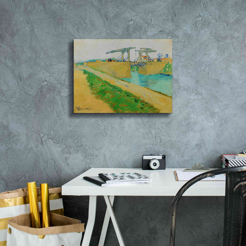 «The Langlois Bridge» par Vincent Van Gogh, estampe numérique sur toile, H 12 po x l 16 po x P 0,75 po