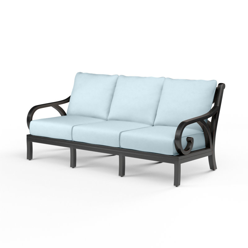 Monterey 81" Wide Outdoor Patio Sofa with Sunbrella® Cushions, Canvas Skyline Sunbrella®